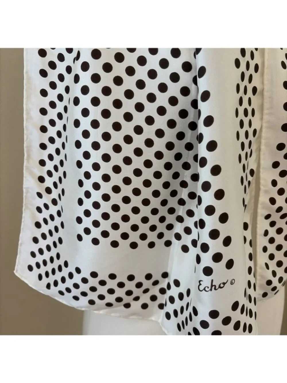 Vintage Echo 100% Silk Scarf 46 X 15